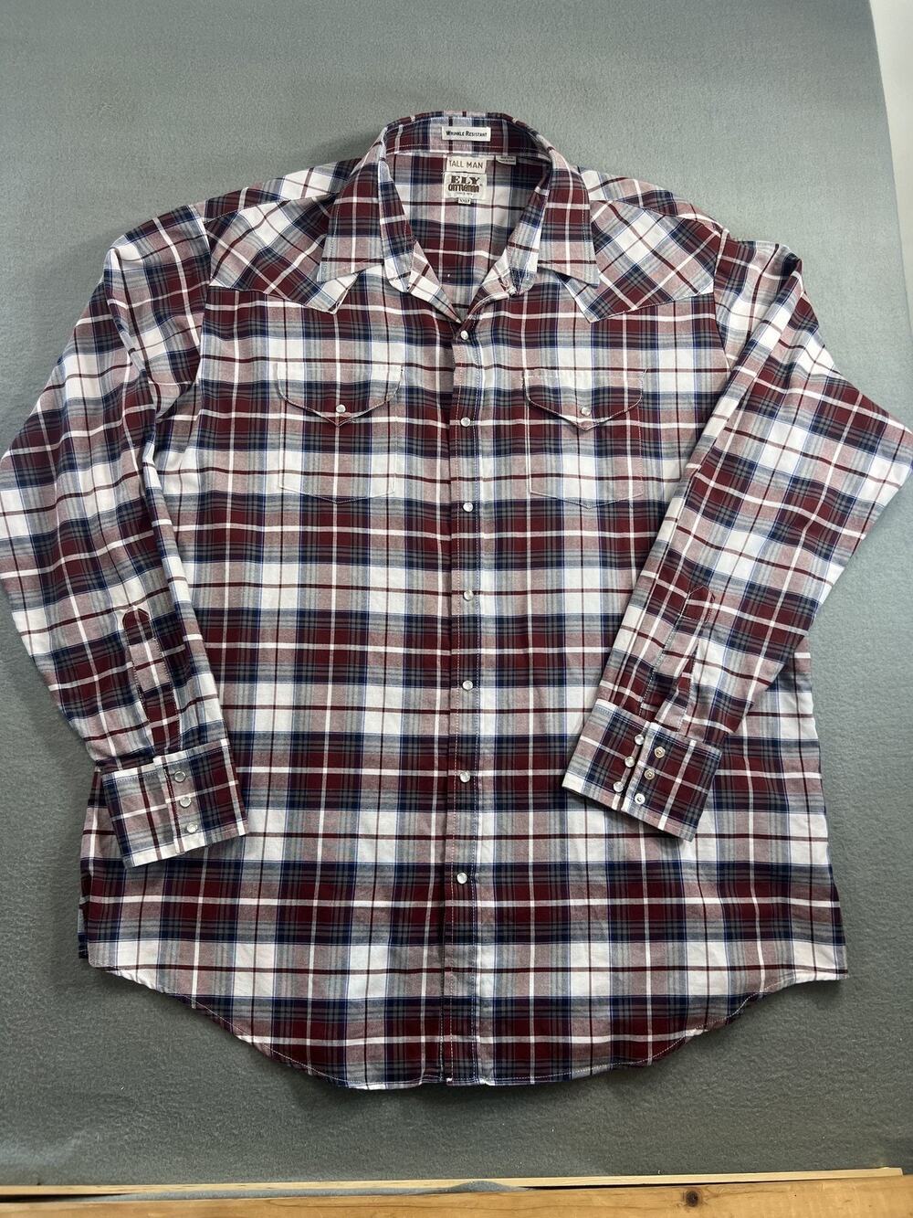 Vintage Ely Cattleman 2XLT Western Pearl Snap Shirt Big Tall Cowboy Blue